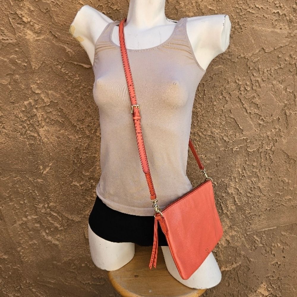 Fossil Coral Leather Crossbody Bag